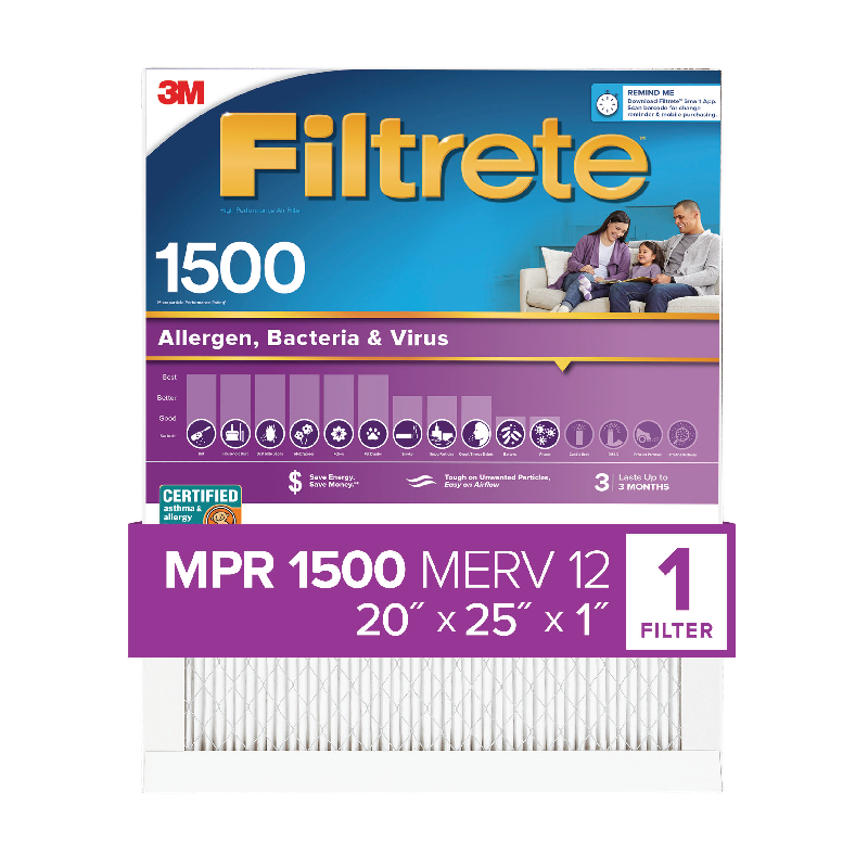 Filtrete™ MPR 1500 Allergen, Bacteria &amp; Virus Air Filters