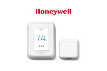 Honeywell Smart Thermostat image with Honeywell Home Smart Room Sensor.