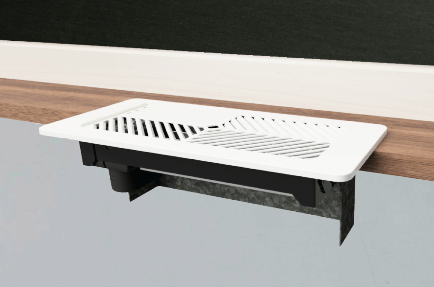 Flair Smart Vent floor cutaway showing the materials and mechanicals.