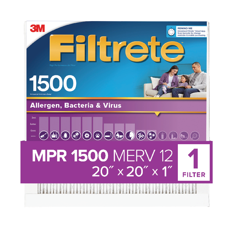 Filtrete™ MPR 1500 Allergen, Bacteria &amp; Virus Air Filters