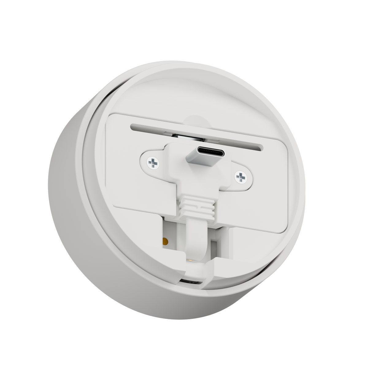 Puck 2 USB-C Mount installed in the back of Puck 2 in place of the battery door