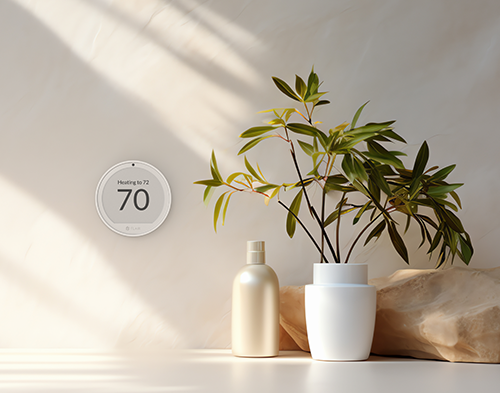 Flair Puck 2 on wall with vases